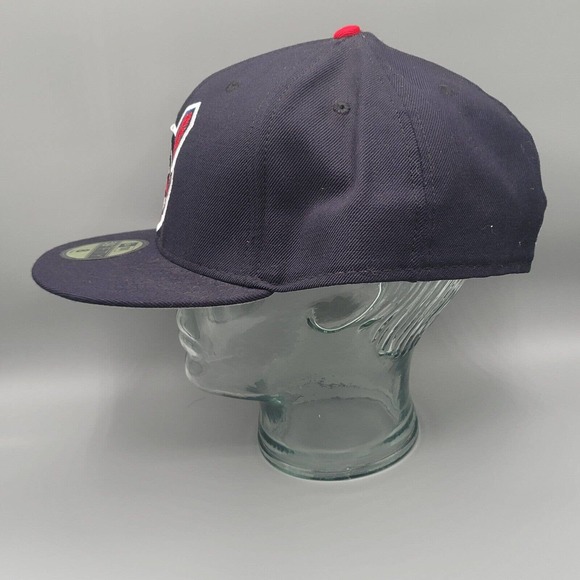 Cleveland Indians 5950 New Era 100% Wool Fitted Hat Size 8 Pro Model Cooperstown - Picture 5 of 14